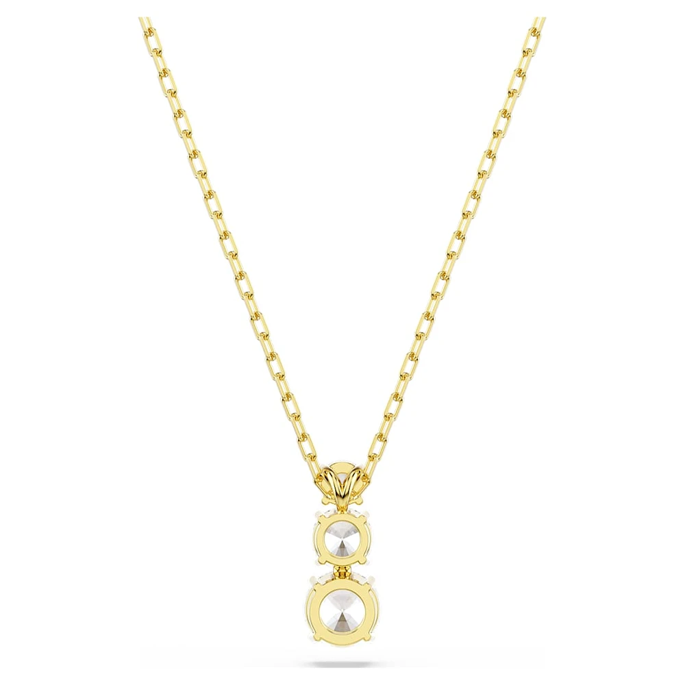 Stilla Attract pendant, Round cut, White, Gold-tone plated by SWAROVSKI
