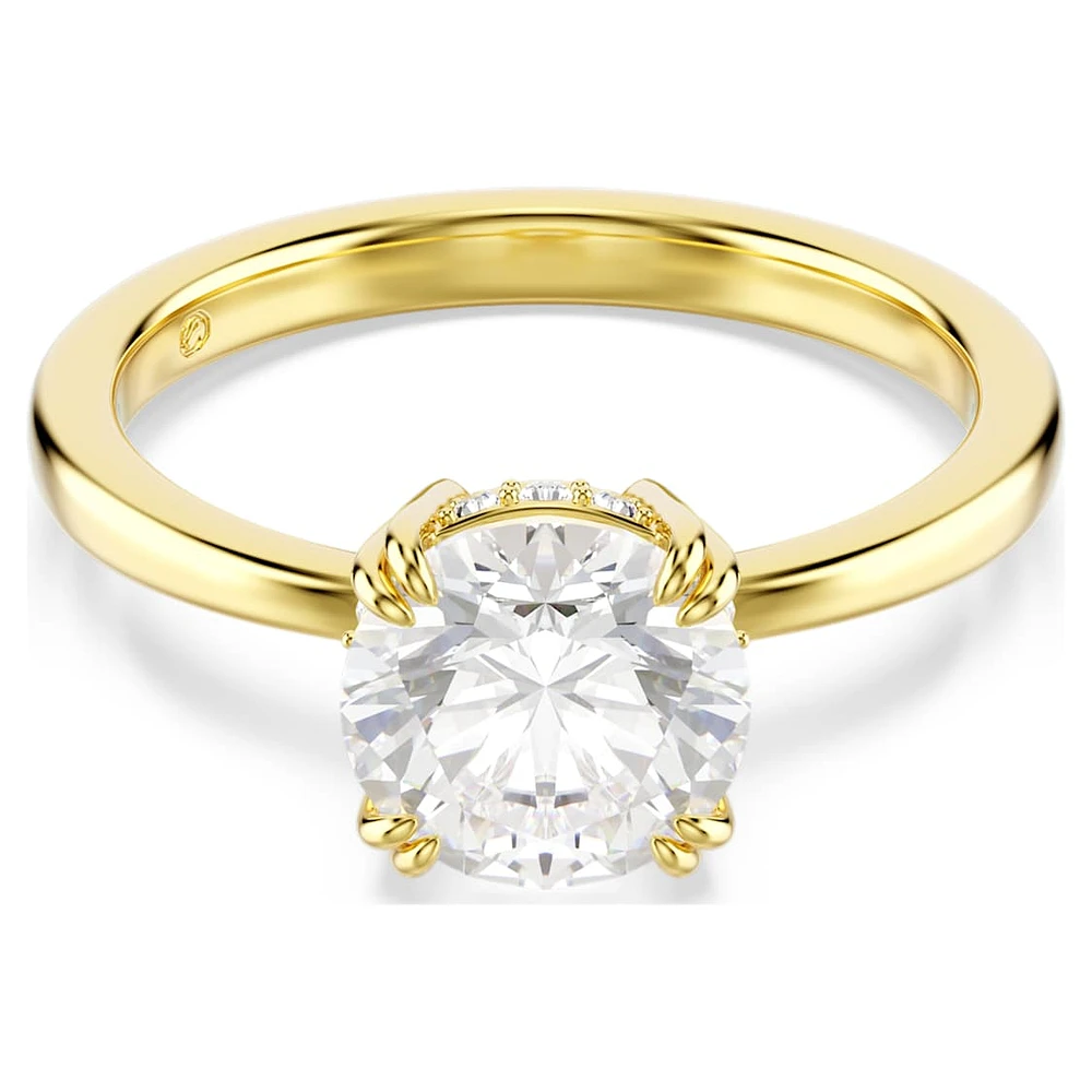 Stilla Attract cocktail ring, Round cut, White, Gold-tone plated by SWAROVSKI