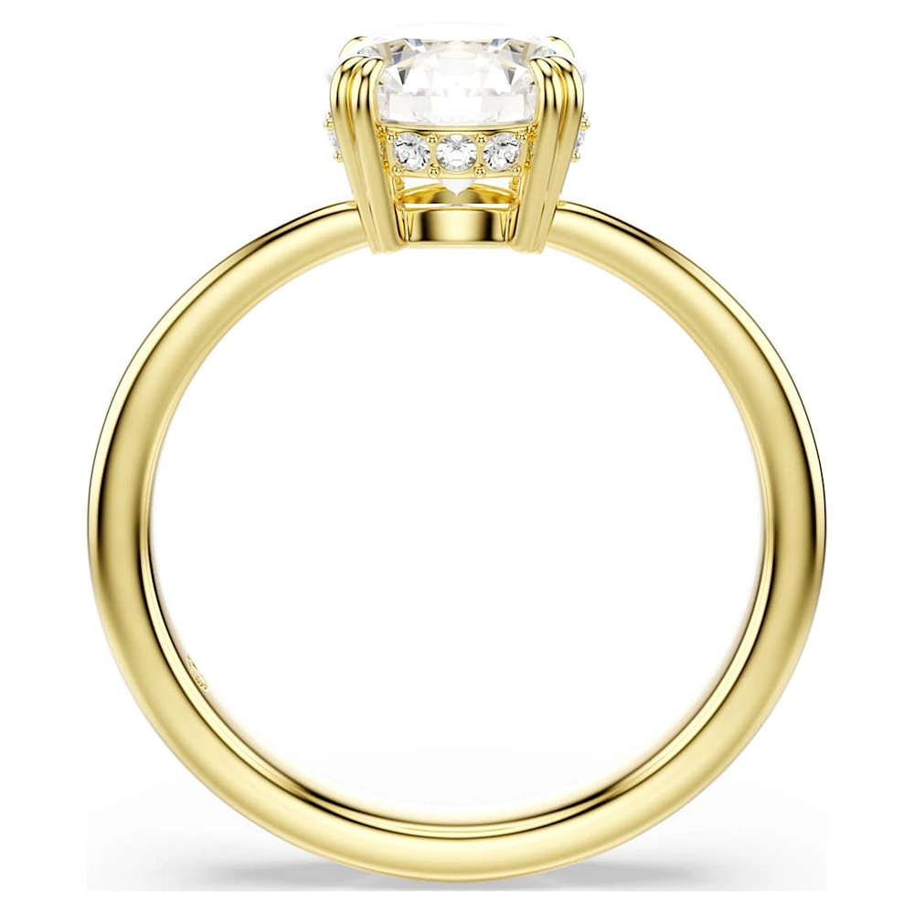 Stilla Attract cocktail ring, Round cut, White, Gold-tone plated by SWAROVSKI