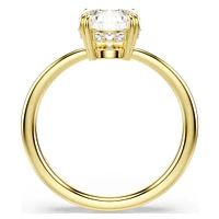 Stilla Attract cocktail ring, Round cut, White, Gold-tone plated by SWAROVSKI
