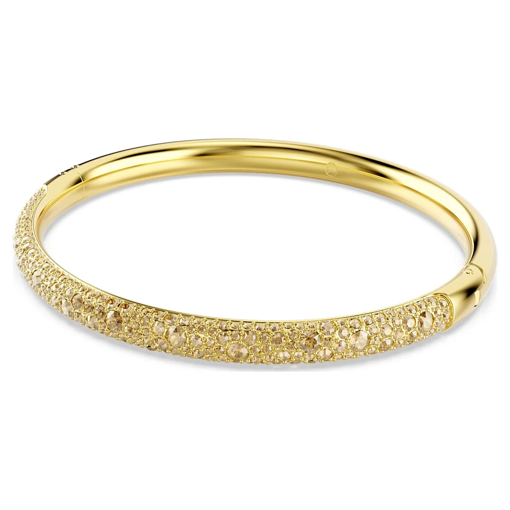 Sublima bangle, Snow pavé, White, Gold-tone plated by SWAROVSKI