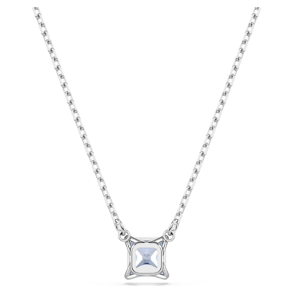 Matrix pendant, Square cut, Blue, Rhodium plated by SWAROVSKI