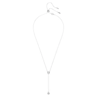 Attract Y necklace, Round cut, Blue, Rhodium plated by SWAROVSKI