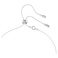 Attract Y necklace, Round cut, Blue, Rhodium plated by SWAROVSKI