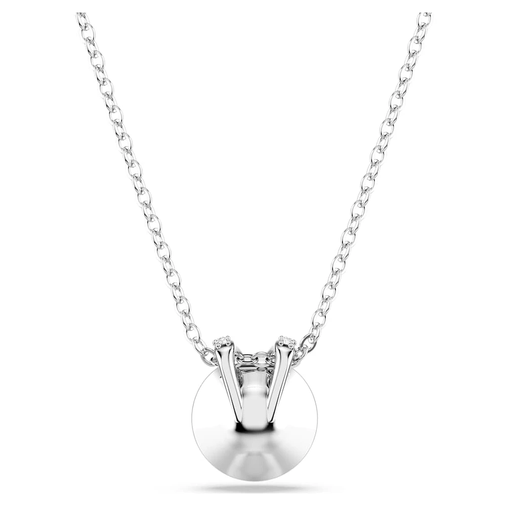 Bella V pendant, Round cut, Blue, Rhodium plated by SWAROVSKI