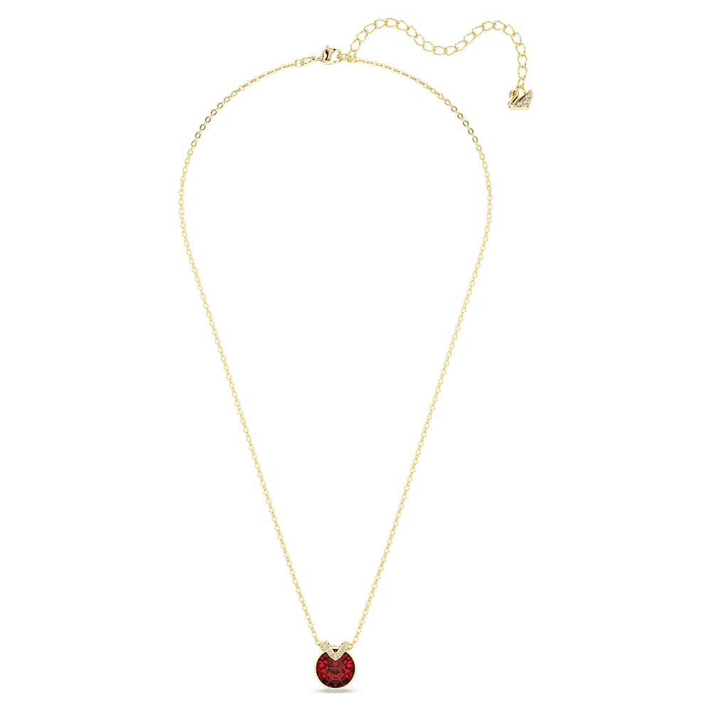 Bella V pendant, Round cut, Red, Gold-tone plated by SWAROVSKI