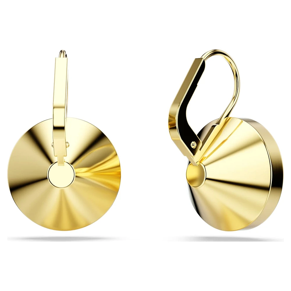 Bella drop earrings, Round cut, Red, Gold-tone plated by SWAROVSKI