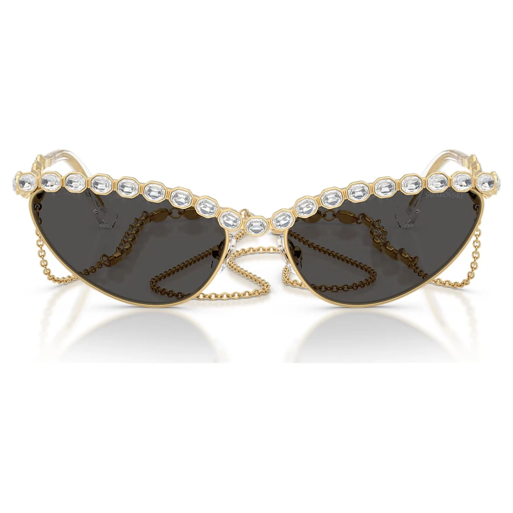 Sunglasses, Cat-eye shape, Chain, Grey by SWAROVSKI