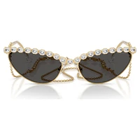 Sunglasses, Cat-eye shape, Chain, Grey by SWAROVSKI