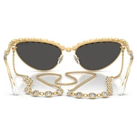 Sunglasses, Cat-eye shape, Chain, Grey by SWAROVSKI