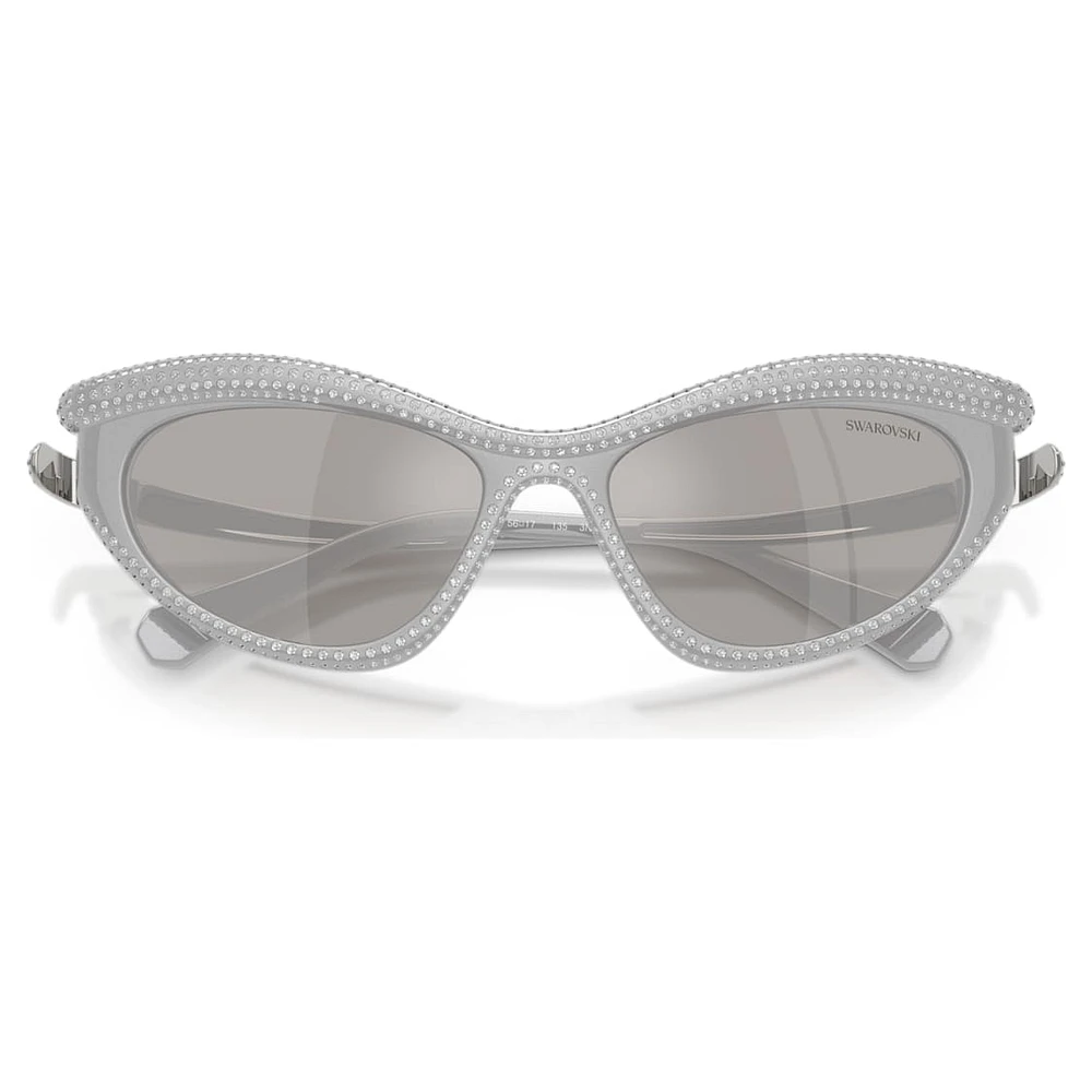 Sunglasses, Cat-Eye shape, Silver Tone by SWAROVSKI