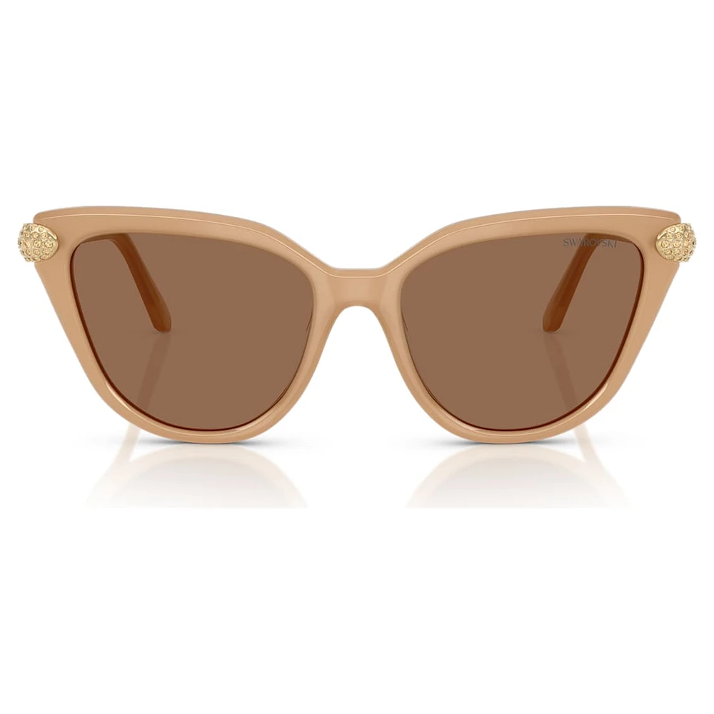 Sunglasses, Cat-Eye shape, Beige by SWAROVSKI