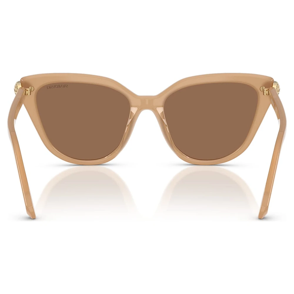 Sunglasses, Cat-Eye shape, Beige by SWAROVSKI