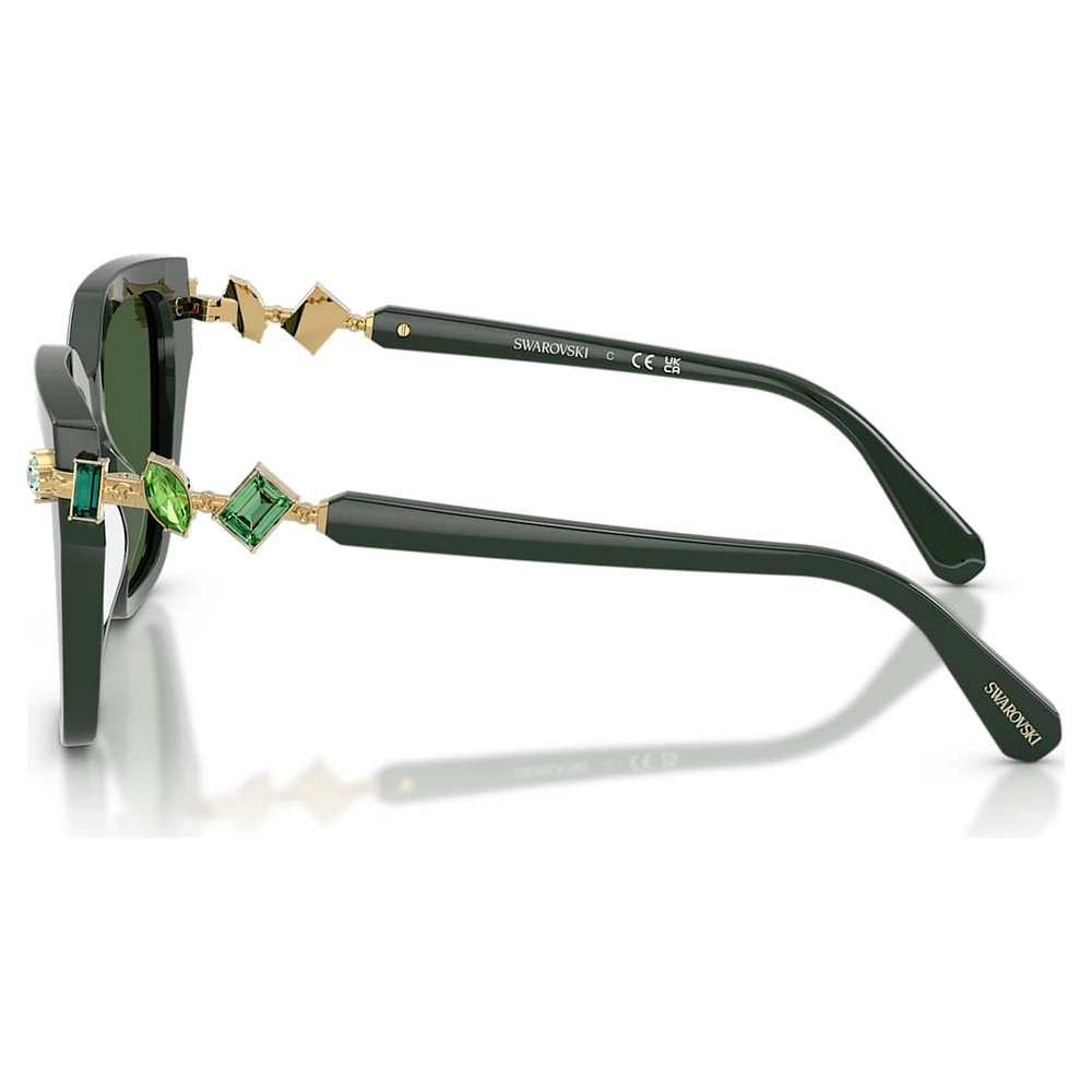 Sunglasses, Square shape, Green by SWAROVSKI