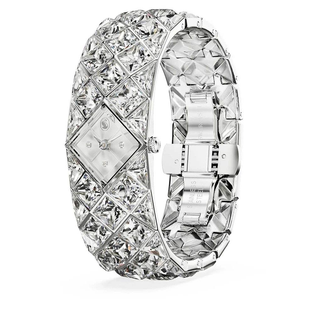 Curiosa Bangle watch, Crystal bracelet, Silver Tone, Stainless steel by SWAROVSKI