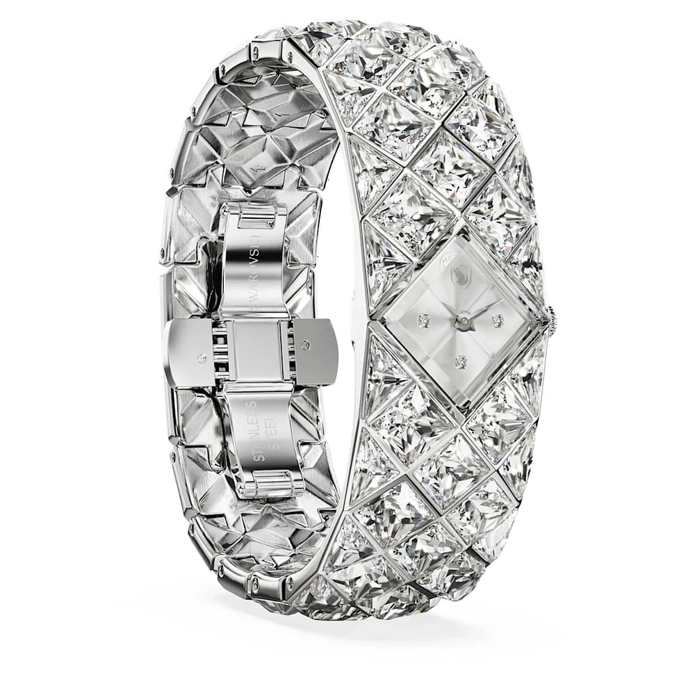 Curiosa Bangle watch, Crystal bracelet, Silver Tone, Stainless steel by SWAROVSKI