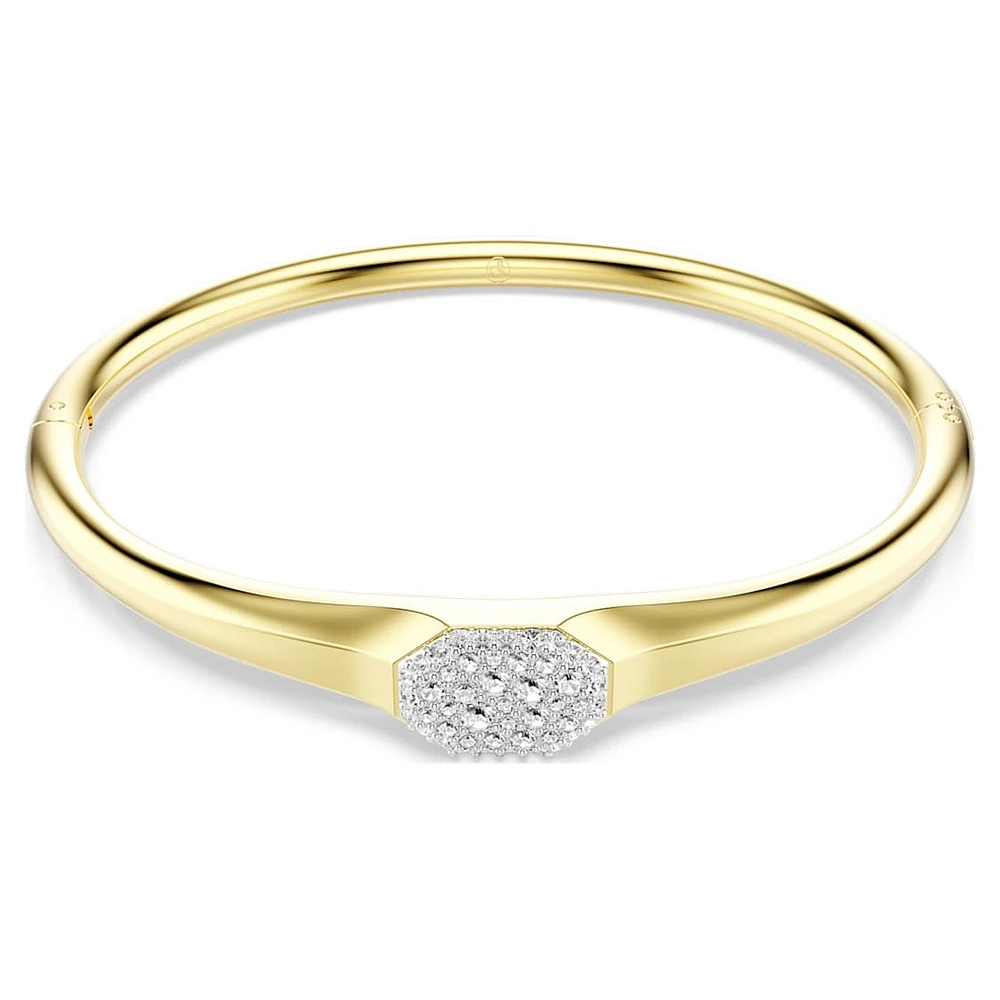 Dextera bangle, Round cut, White, Gold-tone plated by SWAROVSKI