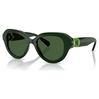 Sunglasses, Round shape, Green by SWAROVSKI
