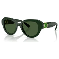 Sunglasses, Round shape, Green by SWAROVSKI