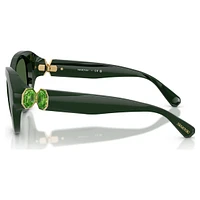 Sunglasses, Round shape, Green by SWAROVSKI