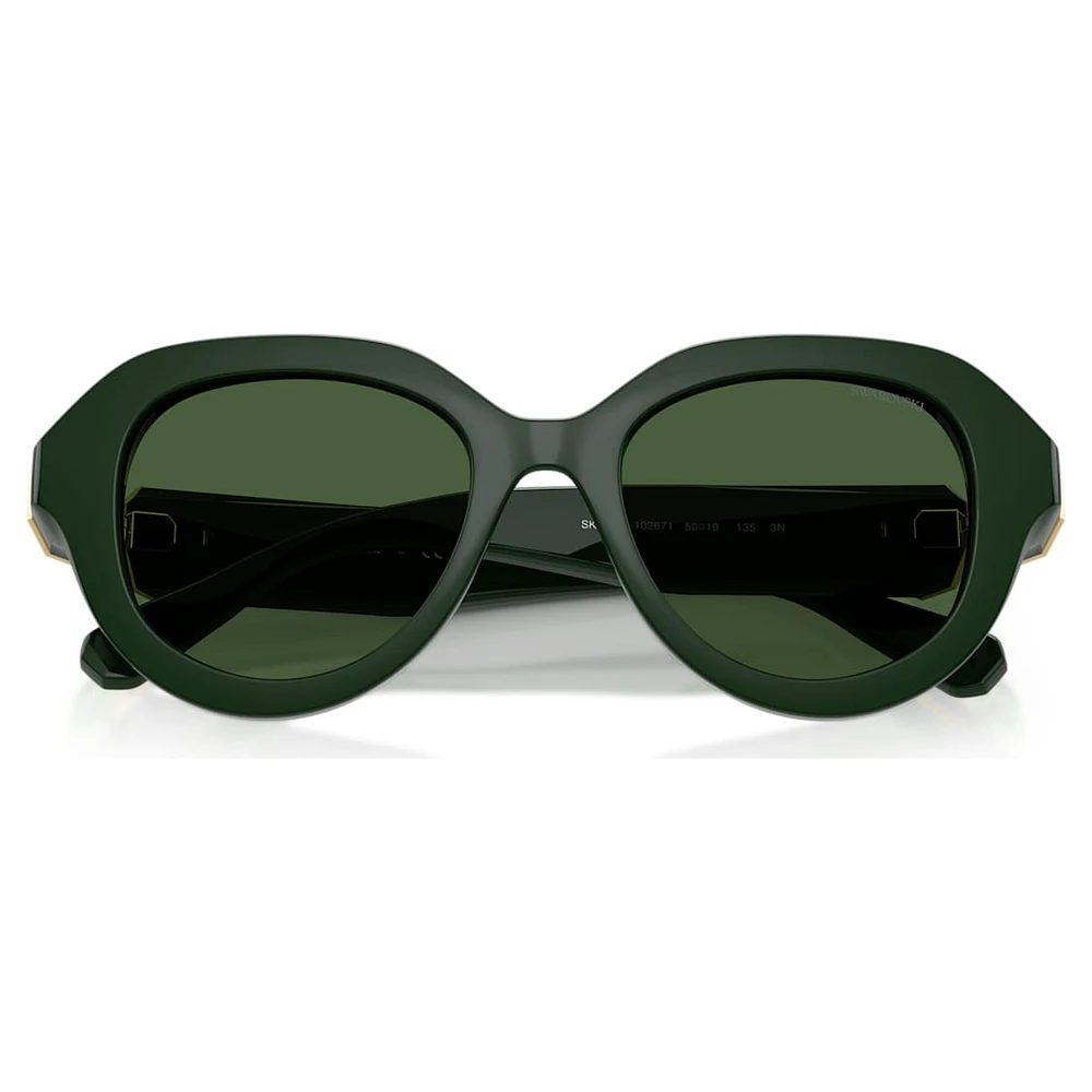 Sunglasses, Round shape, Green by SWAROVSKI