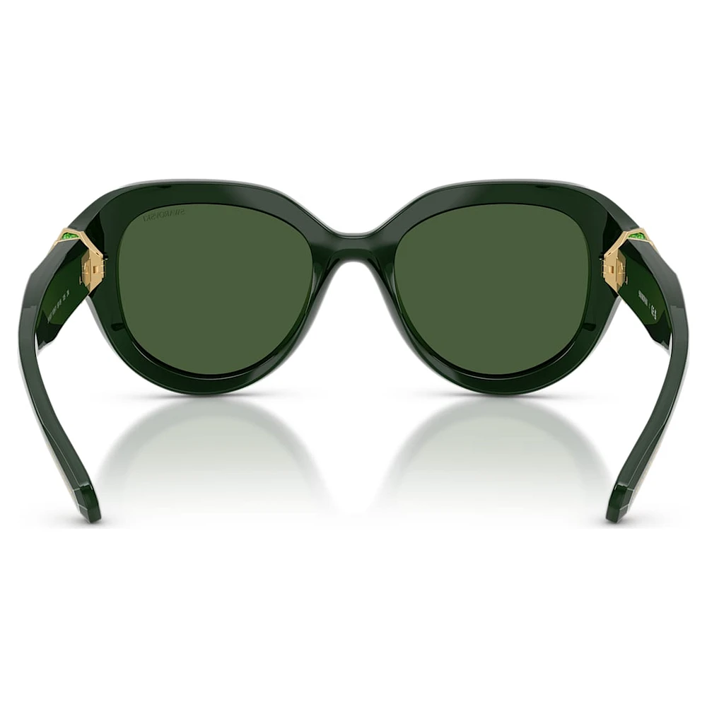 Sunglasses, Round shape, Green by SWAROVSKI