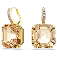 Millenia drop earrings, Mixed cuts, Caramel, Gold-tone plated by SWAROVSKI