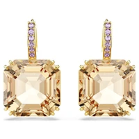 Millenia drop earrings, Mixed cuts, Caramel, Gold-tone plated by SWAROVSKI