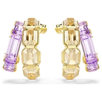 Millenia hoop earrings, Mixed cuts, Multicoloured, Gold-tone plated by SWAROVSKI