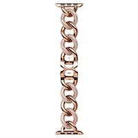 Sparkling chain strap, For Apple Watch® 40 mm & 41mm, Rose gold-tone finish by SWAROVSKI