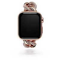 Sparkling chain strap, For Apple Watch® 40 mm & 41mm, Rose gold-tone finish by SWAROVSKI
