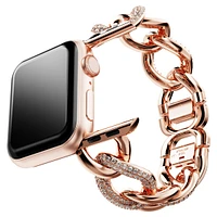 Sparkling chain strap, For Apple Watch® 40 mm & 41mm, Rose gold-tone finish by SWAROVSKI