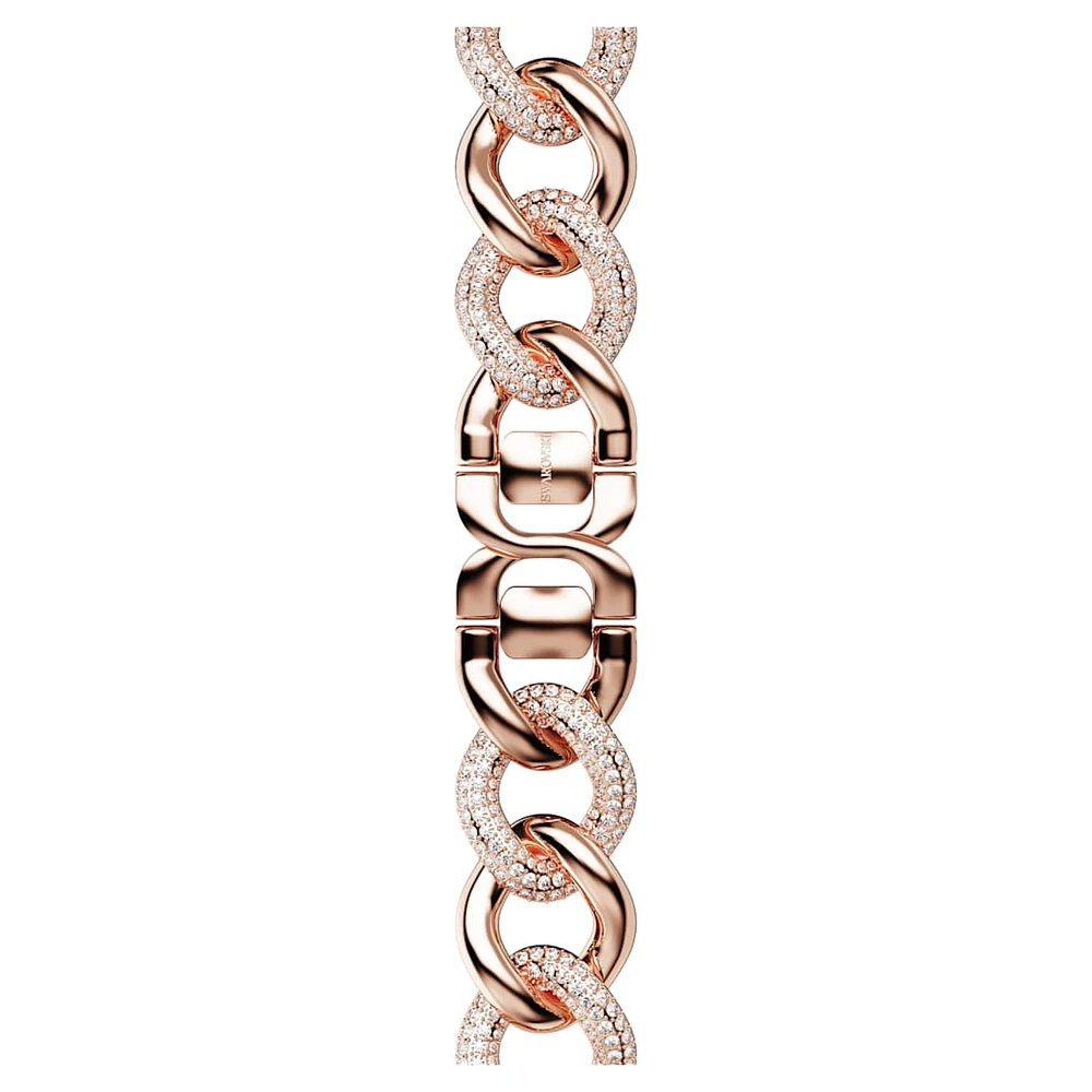 Sparkling chain strap, For Apple Watch® 40 mm & 41mm, Rose gold-tone finish by SWAROVSKI