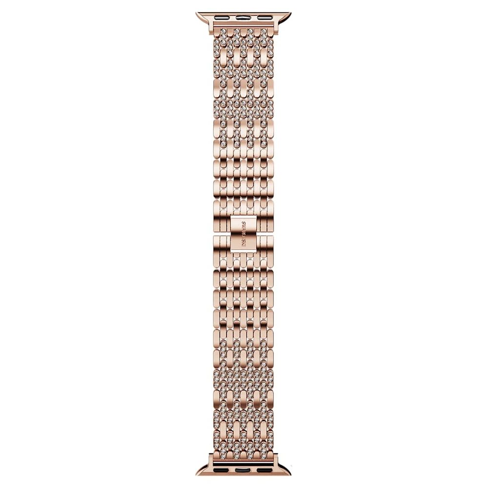 Sparkling princess strap, For Apple Watch® 40 mm & 41mm, Rose gold tone, Rose gold-tone finish by SWAROVSKI