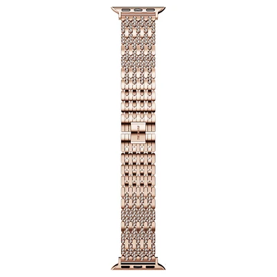 Sparkling princess strap, For Apple Watch® 40 mm & 41mm, Rose gold tone, Rose gold-tone finish by SWAROVSKI