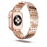 Sparkling princess strap, For Apple Watch® 40 mm & 41mm, Rose gold tone, Rose gold-tone finish by SWAROVSKI