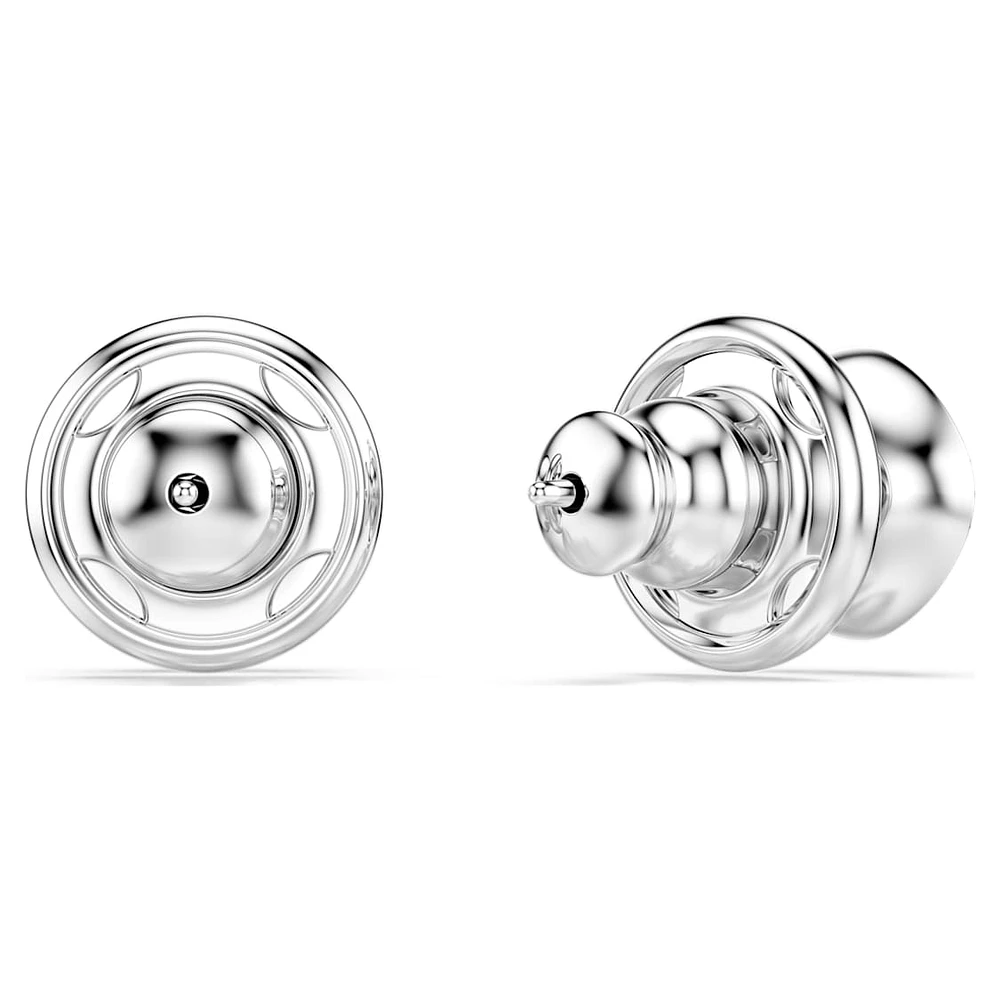 Una Angelic stud earrings, Square cut, White, Rhodium plated by SWAROVSKI