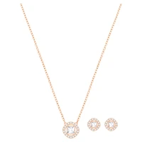 Una Angelic set, Round cut, White, Rose gold-tone plated by SWAROVSKI