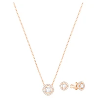 Una Angelic set, Round cut, White, Rose gold-tone plated by SWAROVSKI