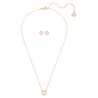 Una Angelic set, Round cut, White, Rose gold-tone plated by SWAROVSKI