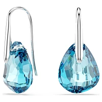 Galet drop earrings, Blue, Rhodium plated by SWAROVSKI
