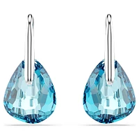 Galet drop earrings, Blue, Rhodium plated by SWAROVSKI