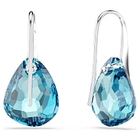 Galet drop earrings, Blue, Rhodium plated by SWAROVSKI