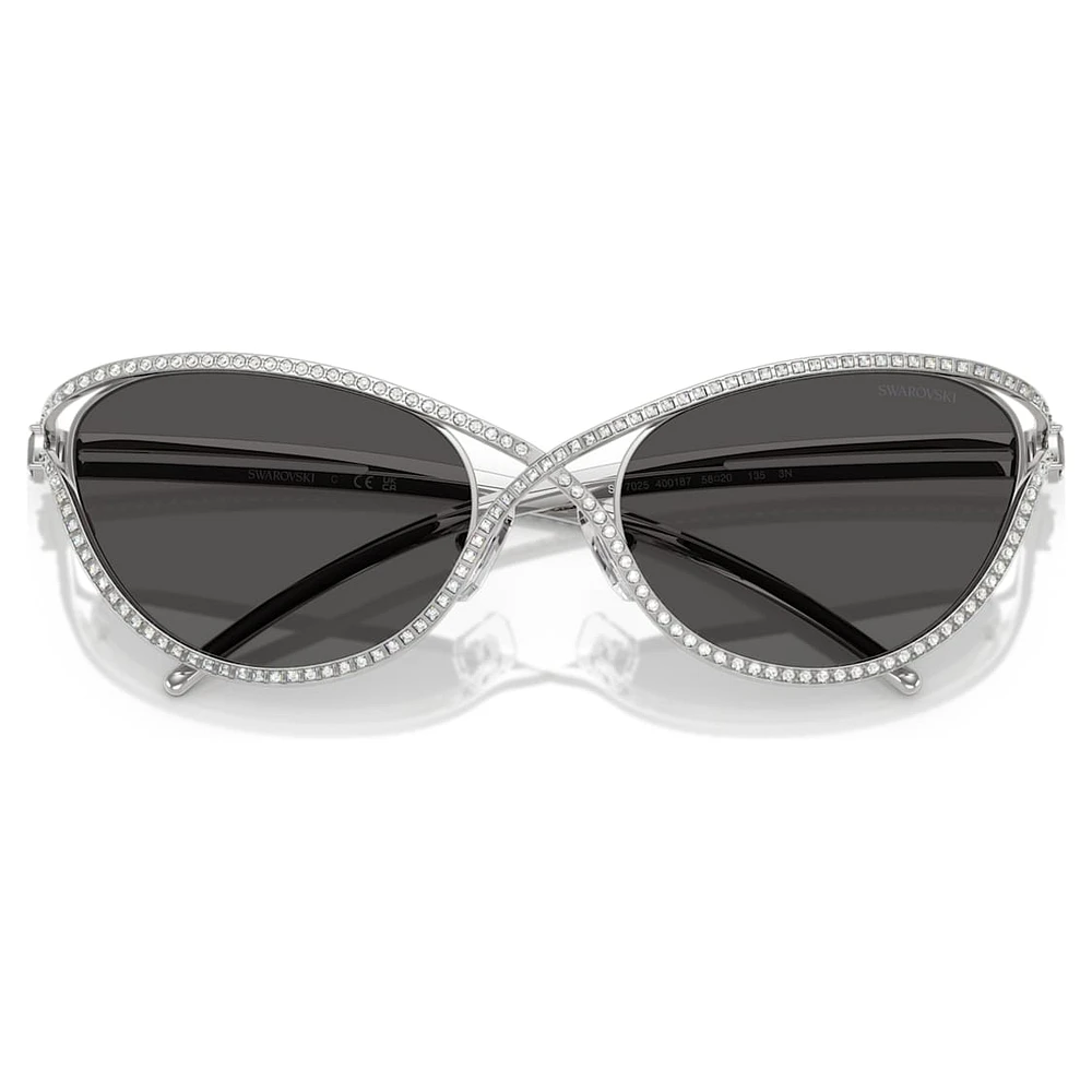 Sunglasses, Cat-Eye shape, SK7025, Silver Tone by SWAROVSKI