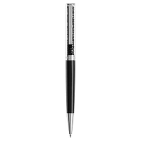 Crystalline ballpoint pen, Black, Black lacquered, chrome plated by SWAROVSKI