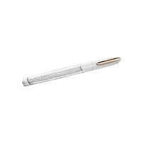 Crystalline Nova rollerball pen, White, Rose gold-tone plated by SWAROVSKI