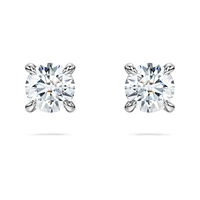 Eternity stud earrings, Lab-grown diamonds 0.52 ct tw, Round shape, Sterling silver by SWAROVSKI