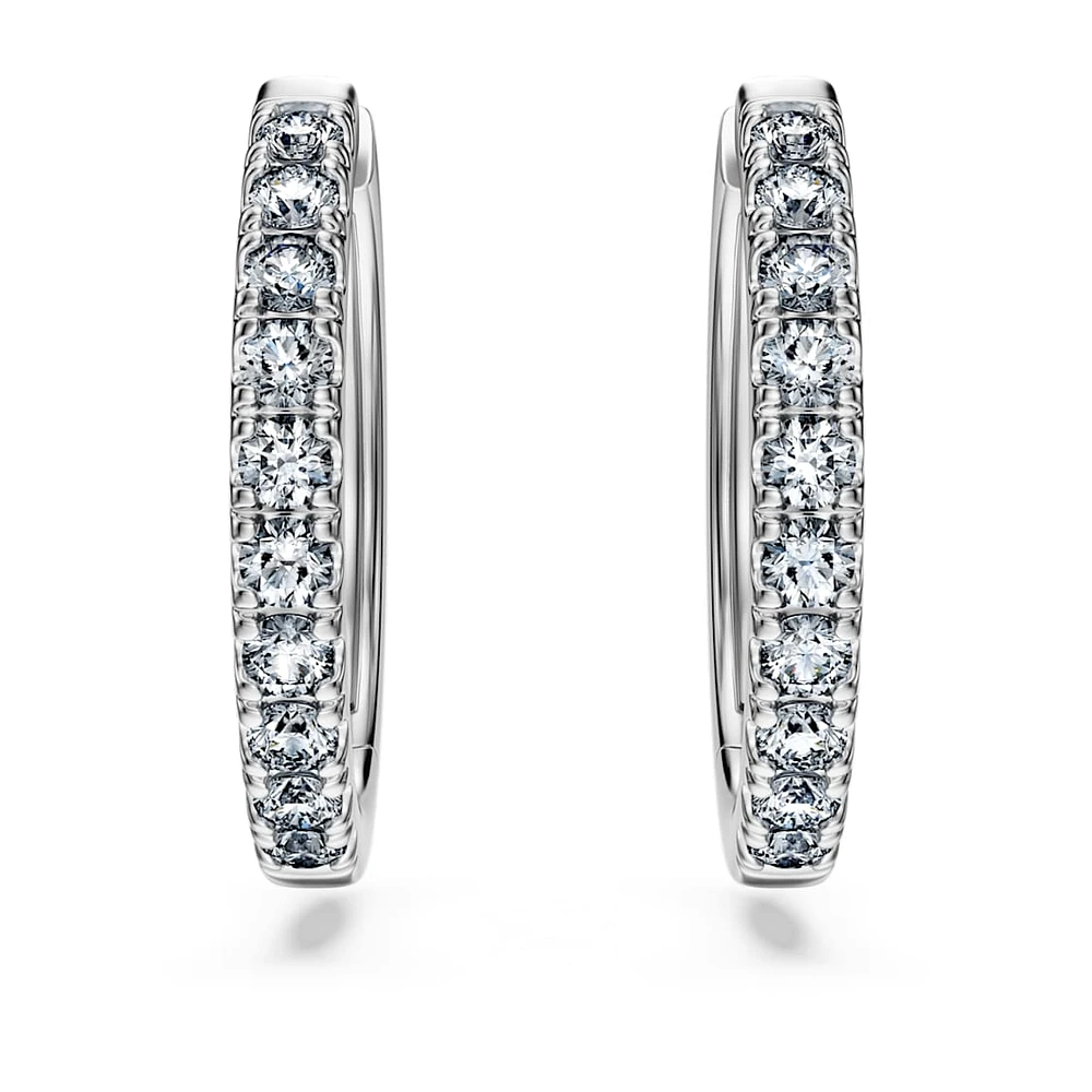 Eternity hoop earrings, Lab-grown diamonds 0.5 ct tw, Round shape, Sterling silver by SWAROVSKI