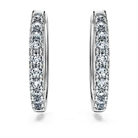Eternity hoop earrings, Lab-grown diamonds 0.5 ct tw, Round shape, Sterling silver by SWAROVSKI