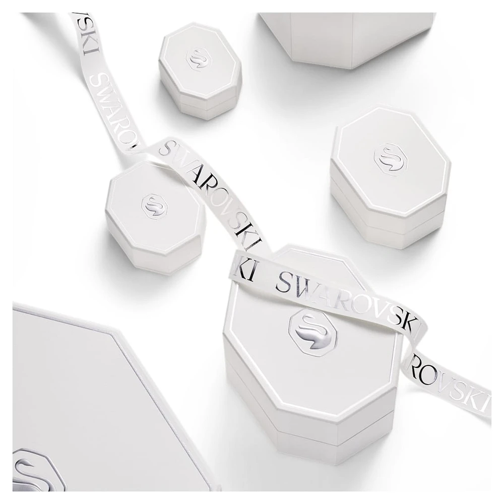 Eternity hoop earrings, Lab-grown diamonds 0.5 ct tw, Round shape, Sterling silver by SWAROVSKI